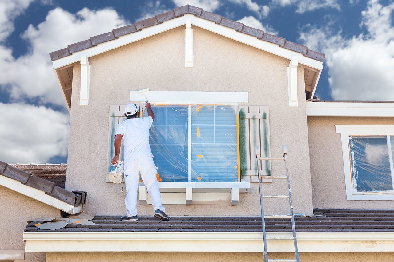 Exterior painting on a residential building